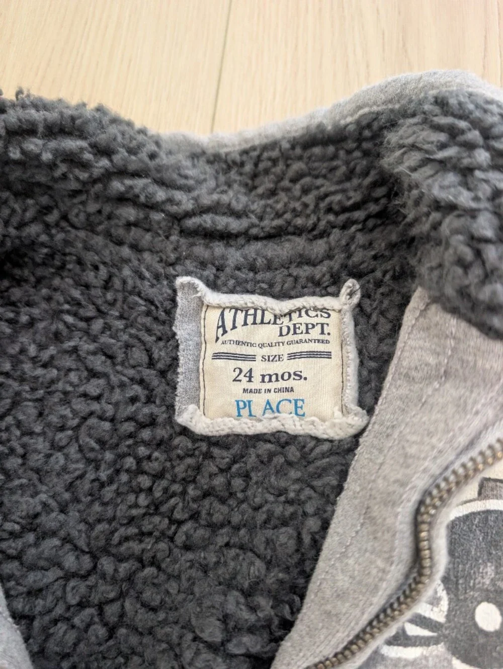 The Children's Place : Kids Gray Sherpa-Lined Zip Hoodie Jacket 0250